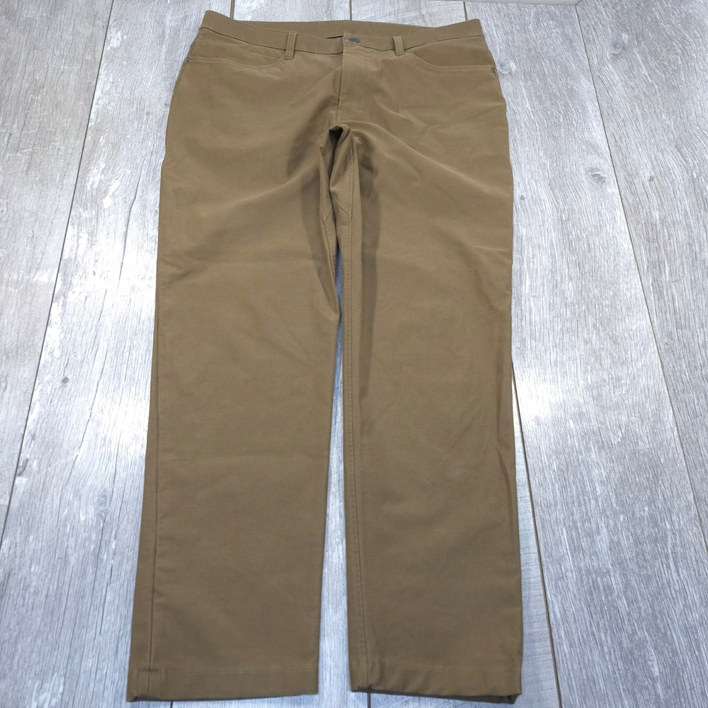 Lululemon ABC Classic Fit Pants Men 36x30 Brown Five Pocket Technical Chino